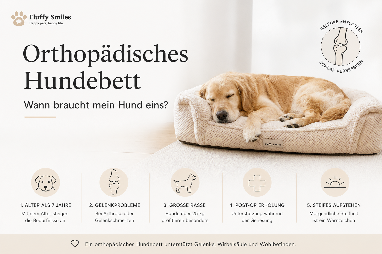 Orthopädisches Hundebett: Wann braucht mein Hund eins?