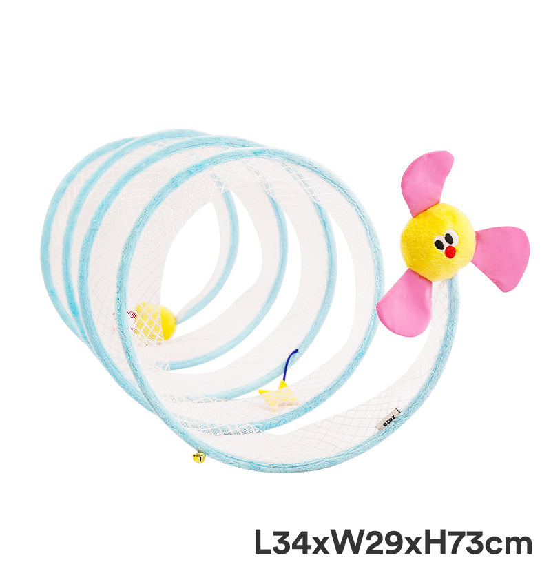 Praktischer Spiraltunnel für Katzen zum Erkunden