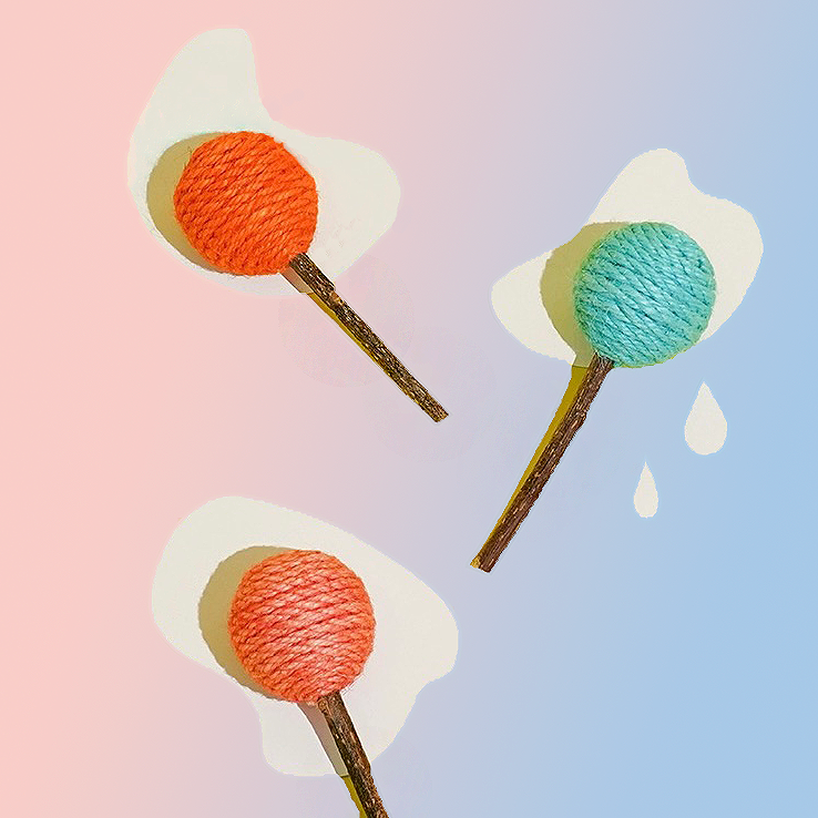 Robust und farbenfroh: Lollipop Katzenspielzeug mit natürlichem Matatabi-Stimulans.