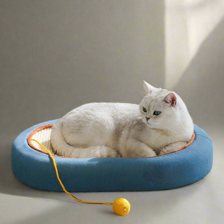 Denim Cat Scratcher Mat - Fluffy Smiles