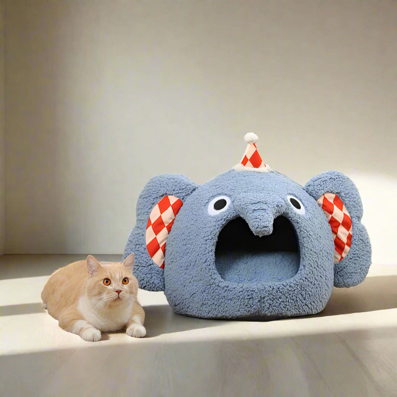 Elephant Dog & Cat Bed - Fluffy Smiles