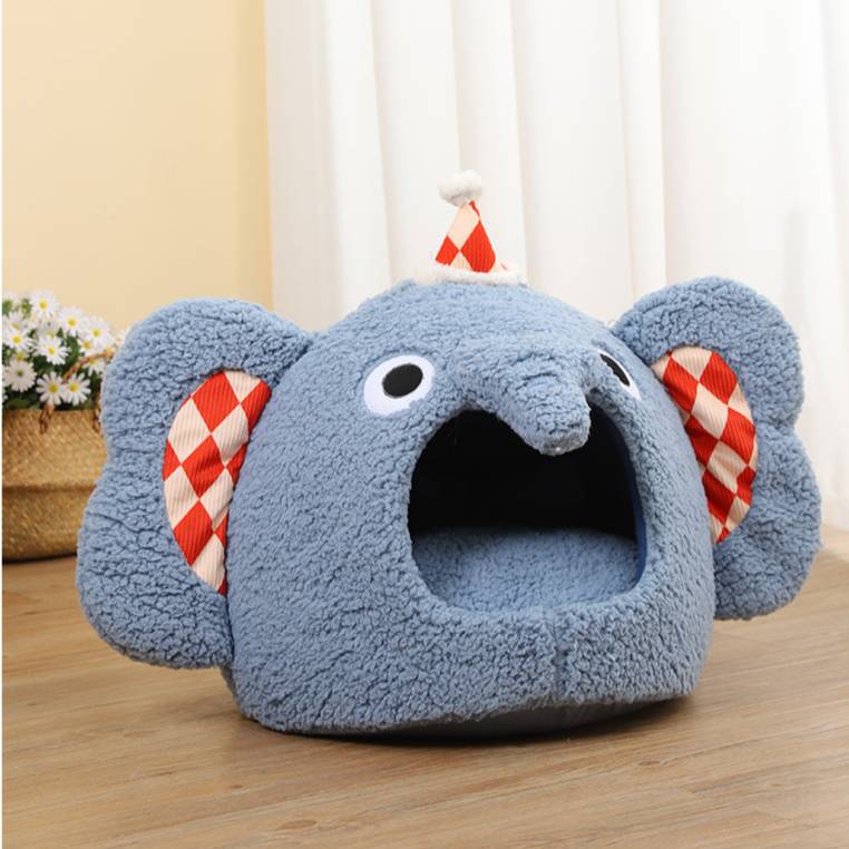 Elephant Dog & Cat Bed - Fluffy Smiles