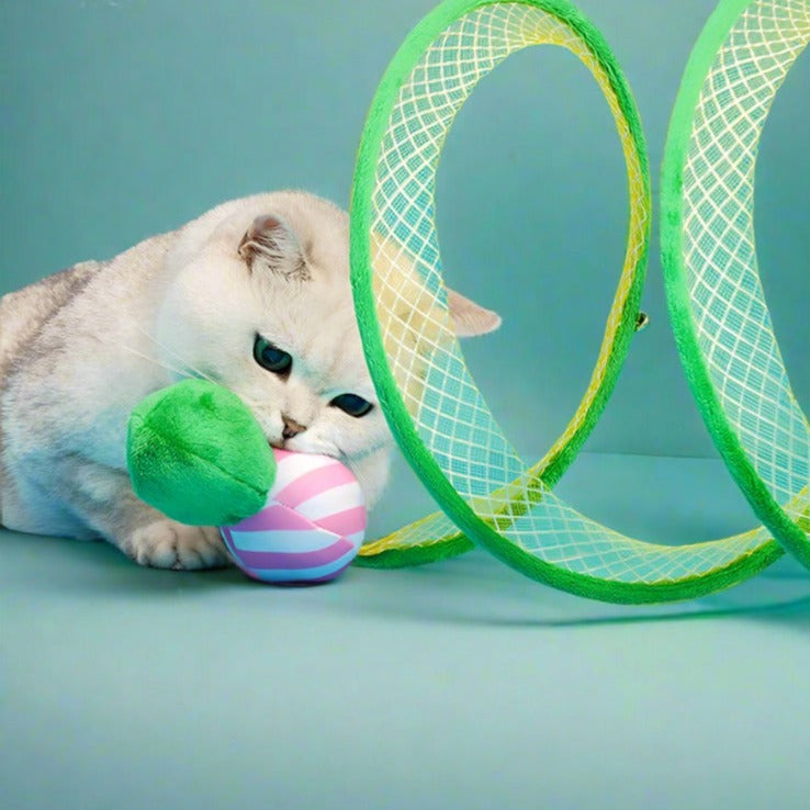 Spiral Tunnel Cat Toy - Fluffy Smiles