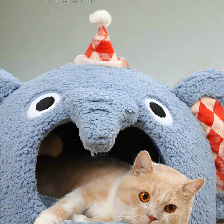 Elephant Dog & Cat Bed - Fluffy Smiles