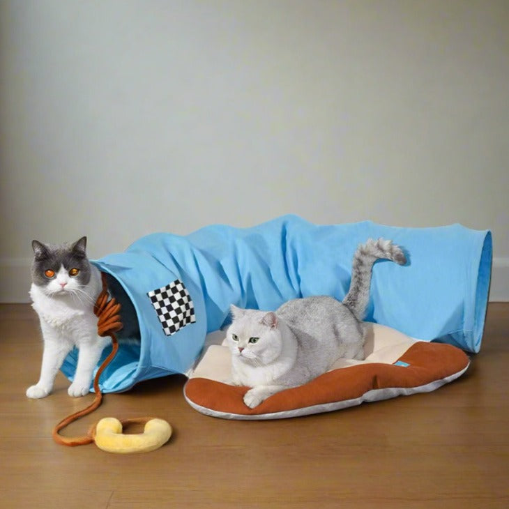 Vintage Telephone Cat Tunnel Bed - Fluffy Smiles