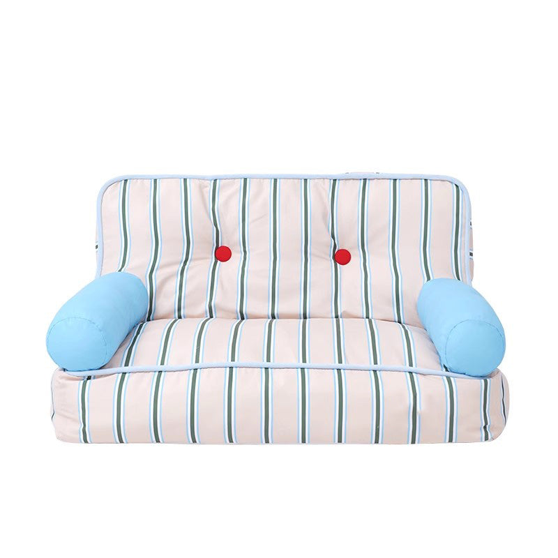 Vintage Striped Sofa Cat & Dog Bed - Fluffy Smiles