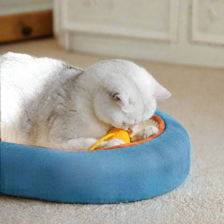 Denim Cat Scratcher Mat - Fluffy Smiles