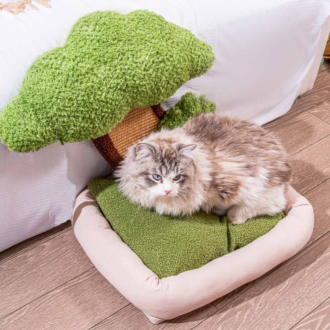 2-in-1 Tree Cat Bed & Scratcher - Fluffy Smiles