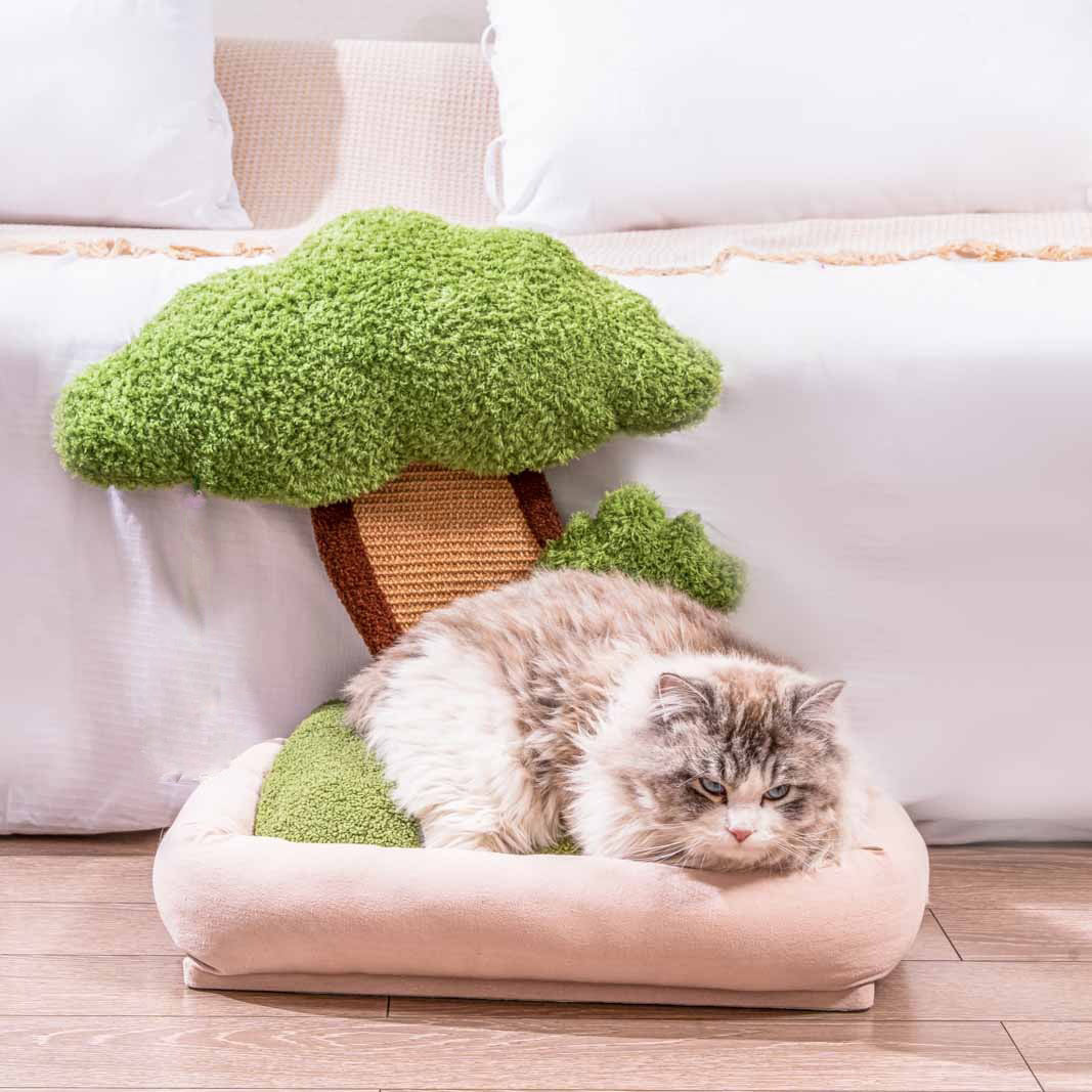 2-in-1 Tree Cat Bed & Scratcher - Fluffy Smiles