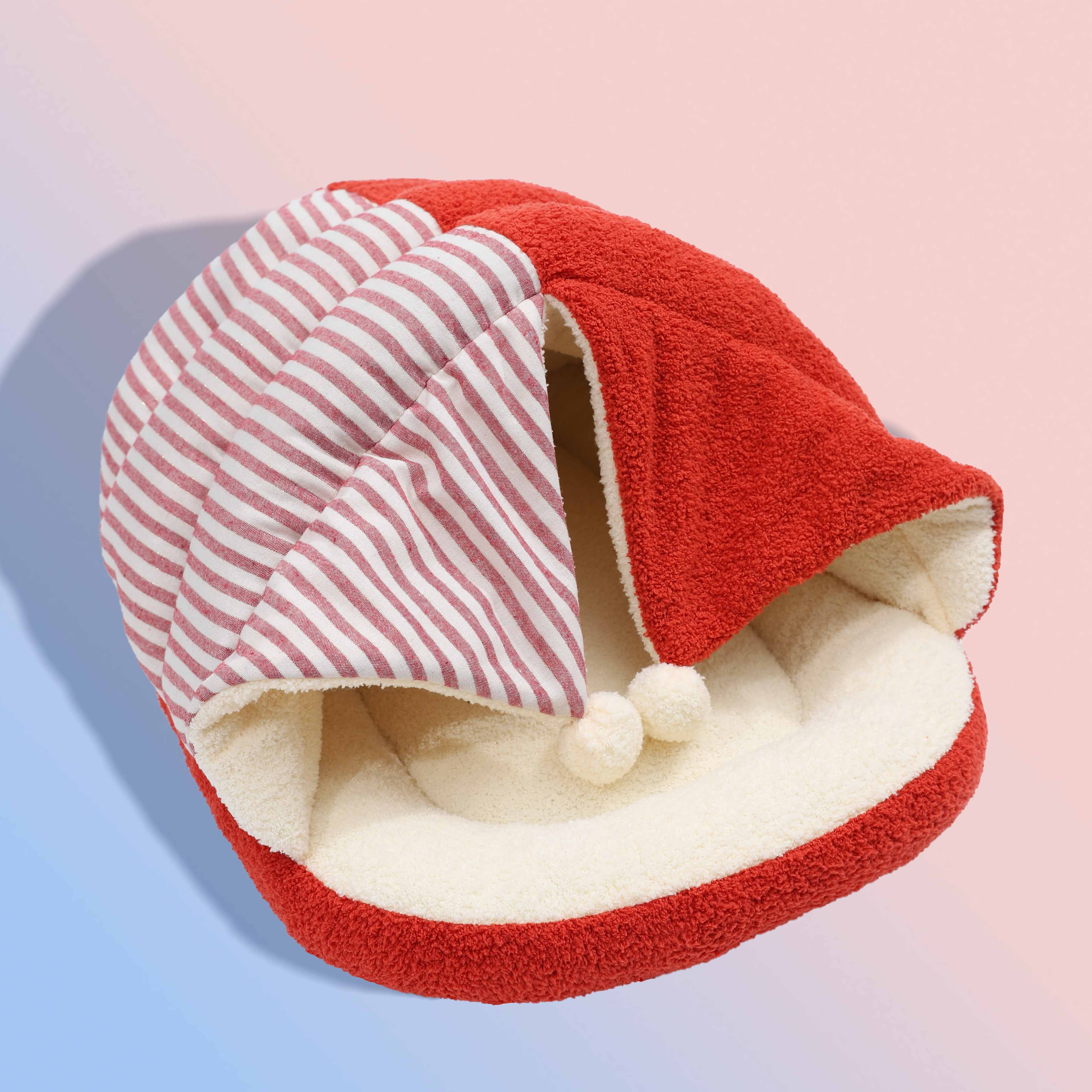 Red Slipper Cat & Dog Bed - Fluffy Smiles