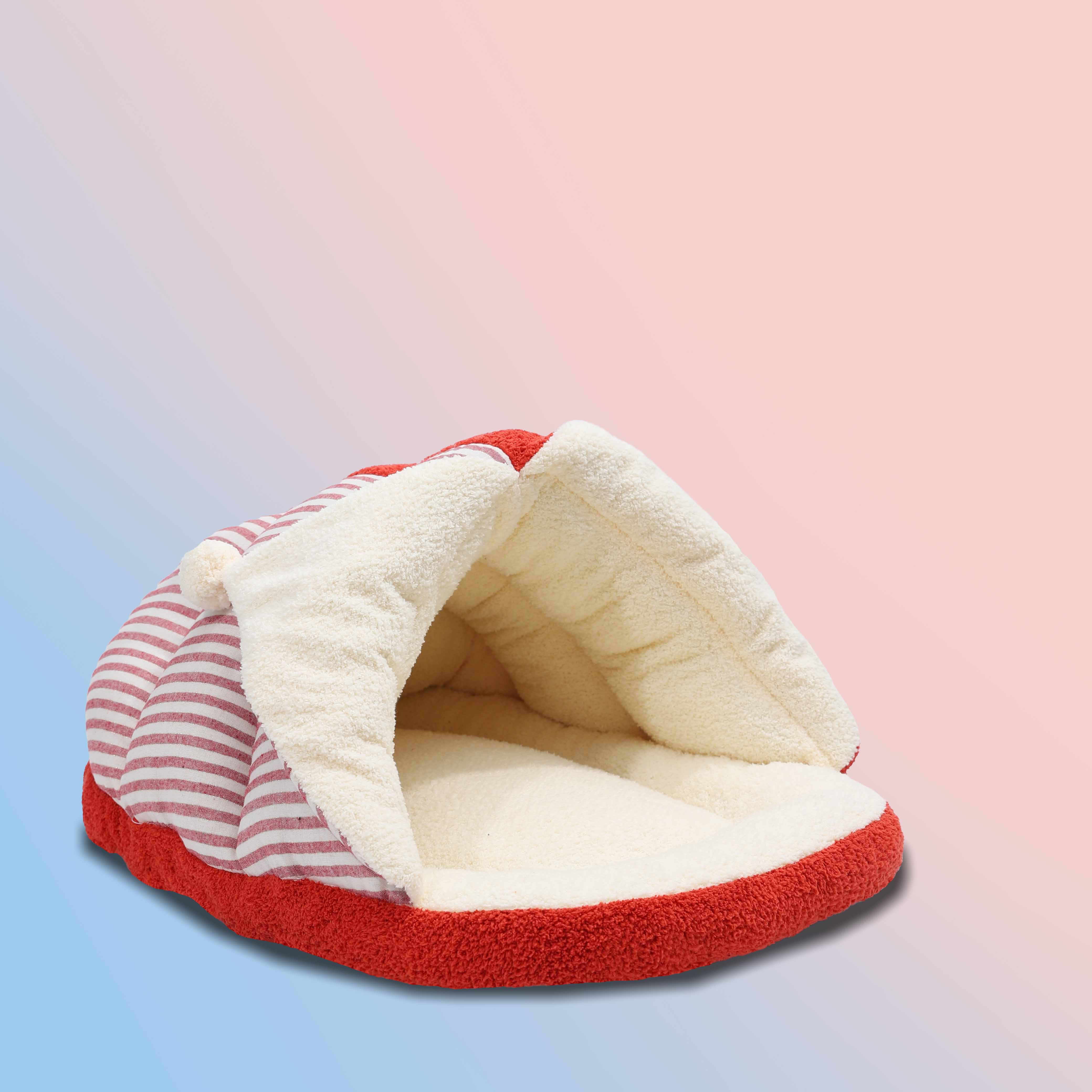 Red Slipper Cat & Dog Bed - Fluffy Smiles