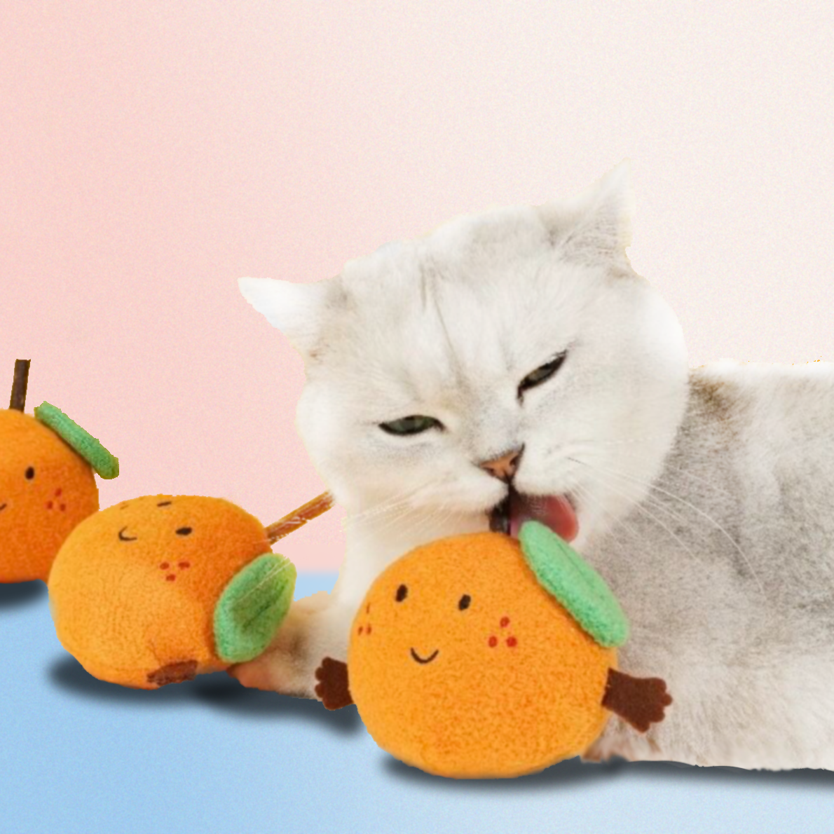 Orange Cat Toy with Silver Vine - Fluffy Smiles